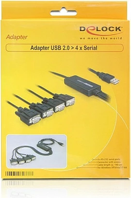 Kabëll adapter USB në serial LANCOM DeLOCK 61887, 1.4m, Type-A në DB-9, zi