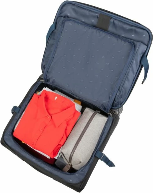 Çantë trolley udhëtimi RIVACASE 8481, 20\", për laptop 15.6\", 25 L, ECO RPET, e zezë
