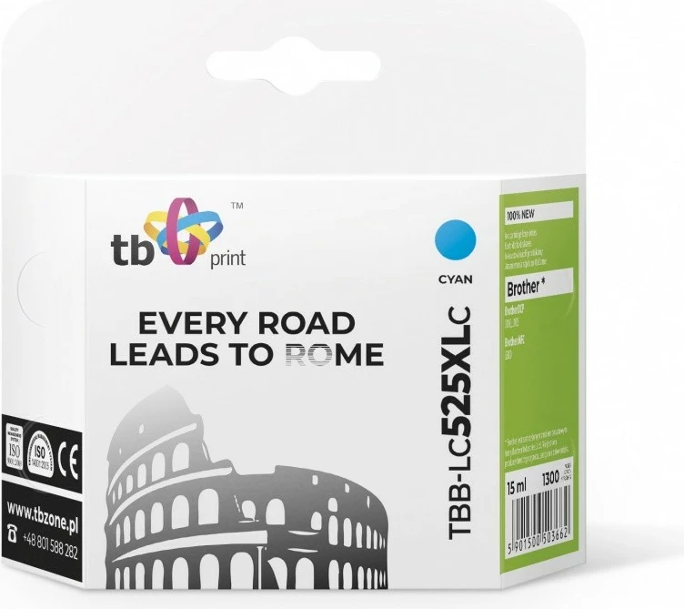 Toner TB Print TBB-LC525XLC për Brother, Cyan, 15 ml
