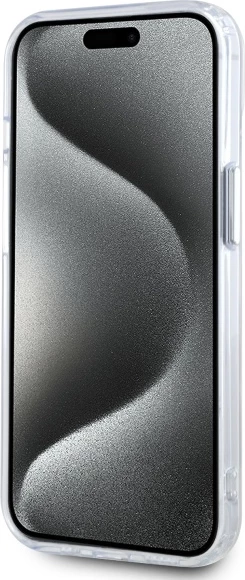 Mbështjellës Karl Lagerfeld IML Metal Choupette Head MagSafe për iPhone 15, Bardhë