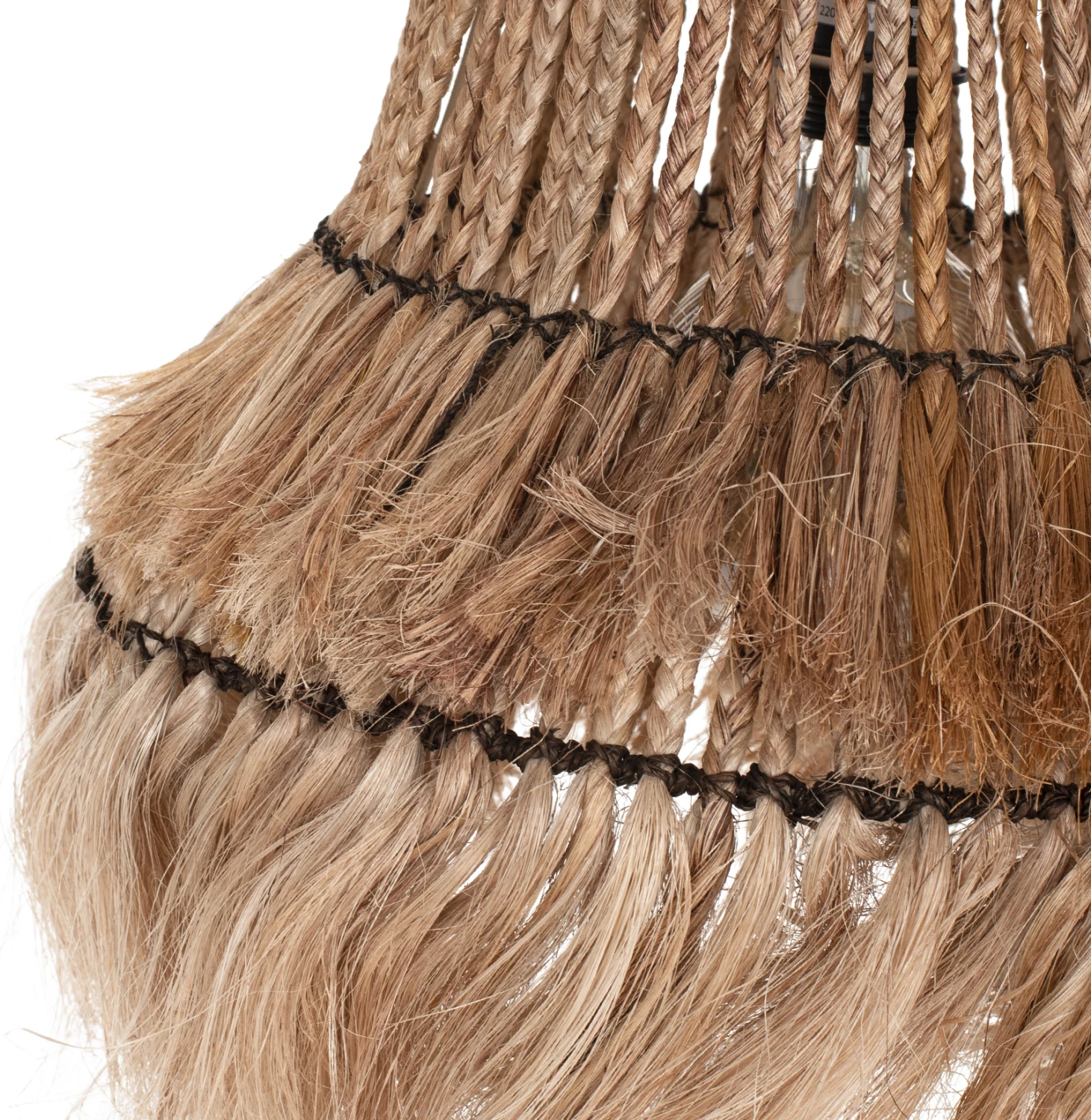 Llambë varëse tavani cilindrike, fibra abaka, ngjyrë natyrale, 40x40x50H cm, FH7770