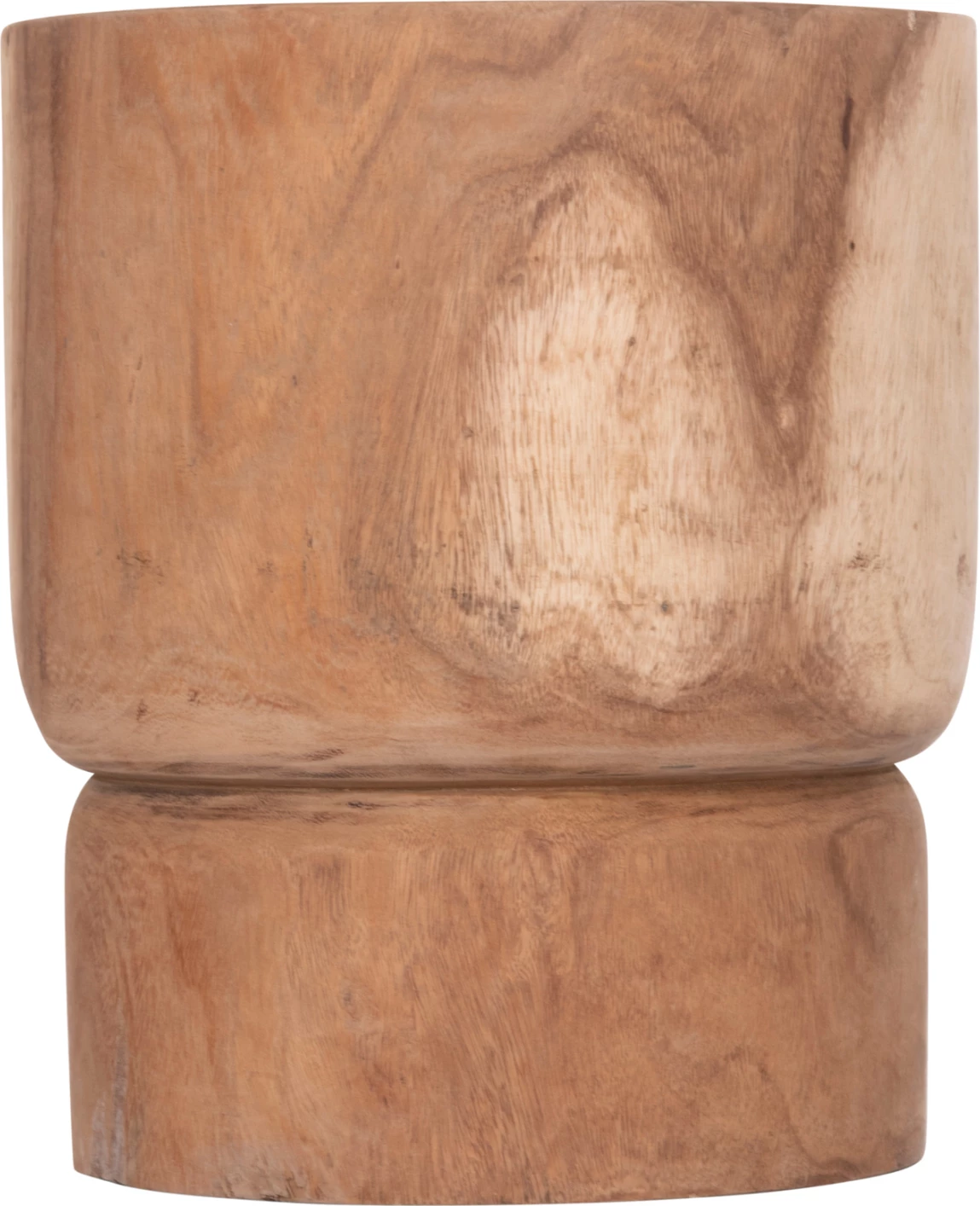 Tavolinë anësore ose stol cilindrik FEBRY, dru suar natyral, Φ40x46cm