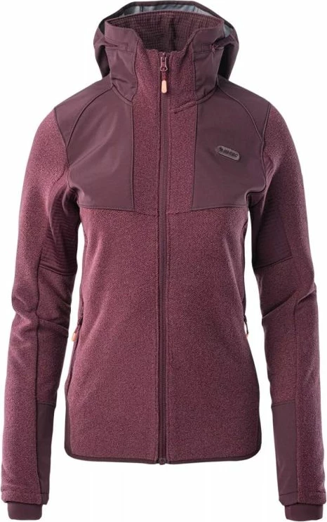 Duks me kapuç Hi-Tec për femra, ngjyrë të kuqe