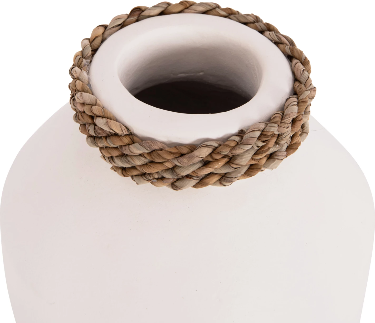 Vazo dekorative tavoline, terrakotë e bardhë, CAMMER FH4687.02XS, Φ16x15cm