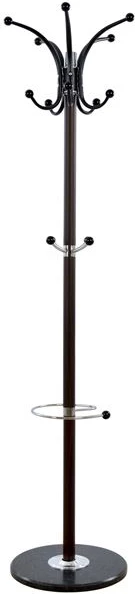 Stendë për kapela/pallto metalike SHIA FH0038.05 rrotulluese arre me bazë mermeri të zezë Φ37x170H cm