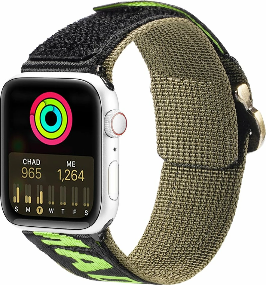 Rrip najloni për Apple Watch Dux Ducis Outdoor Version, 42/44/45/49mm, zi/gjelbër