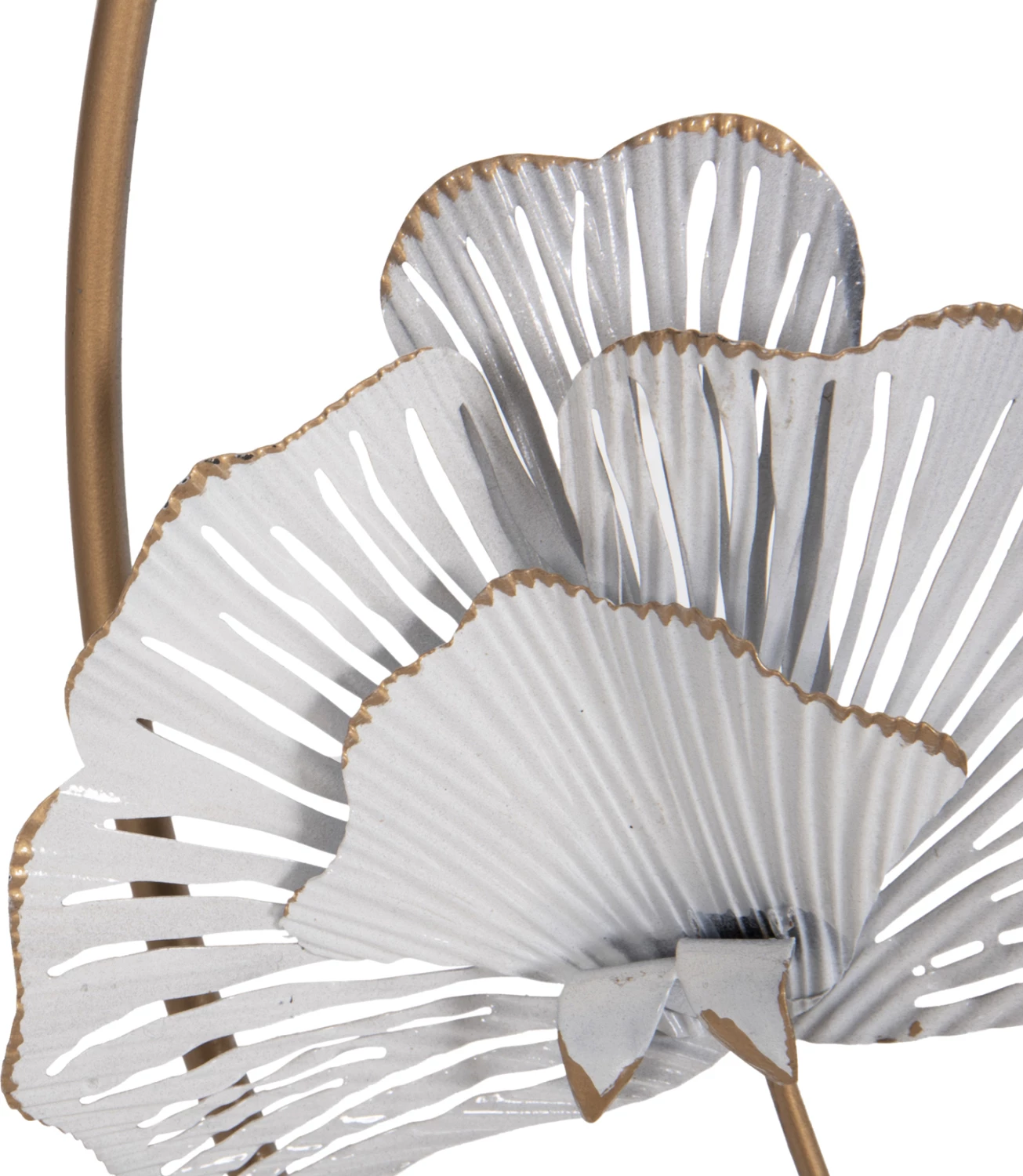 Dekor muror i rrumbullakët, FH4202, metal, ngjyrë ari-zi-bardhë, Φ60 cm