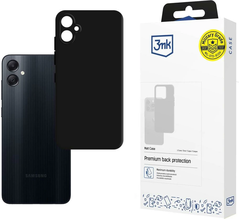 Mbështjellës, 3mk Protection, Matt Case për Samsung Galaxy A05, TPU, klasa Absorber125, e zezë