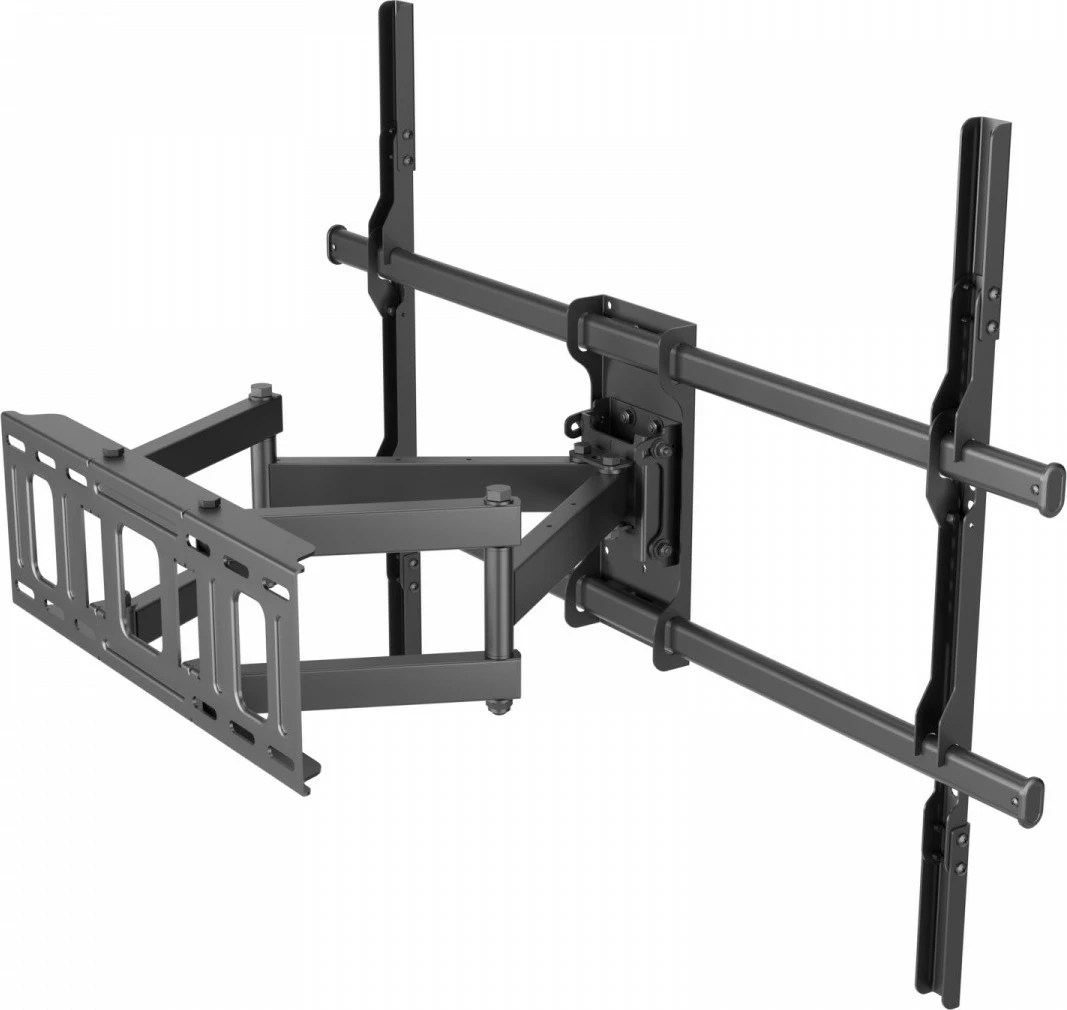 Mbajtës muri TV, TB, TB-854, deri 100 inç, ngarkesë 65 kg, VESA 800x600, shtrirje 70–505 mm, rrotullim 60°, pjerrësi 12°, zi