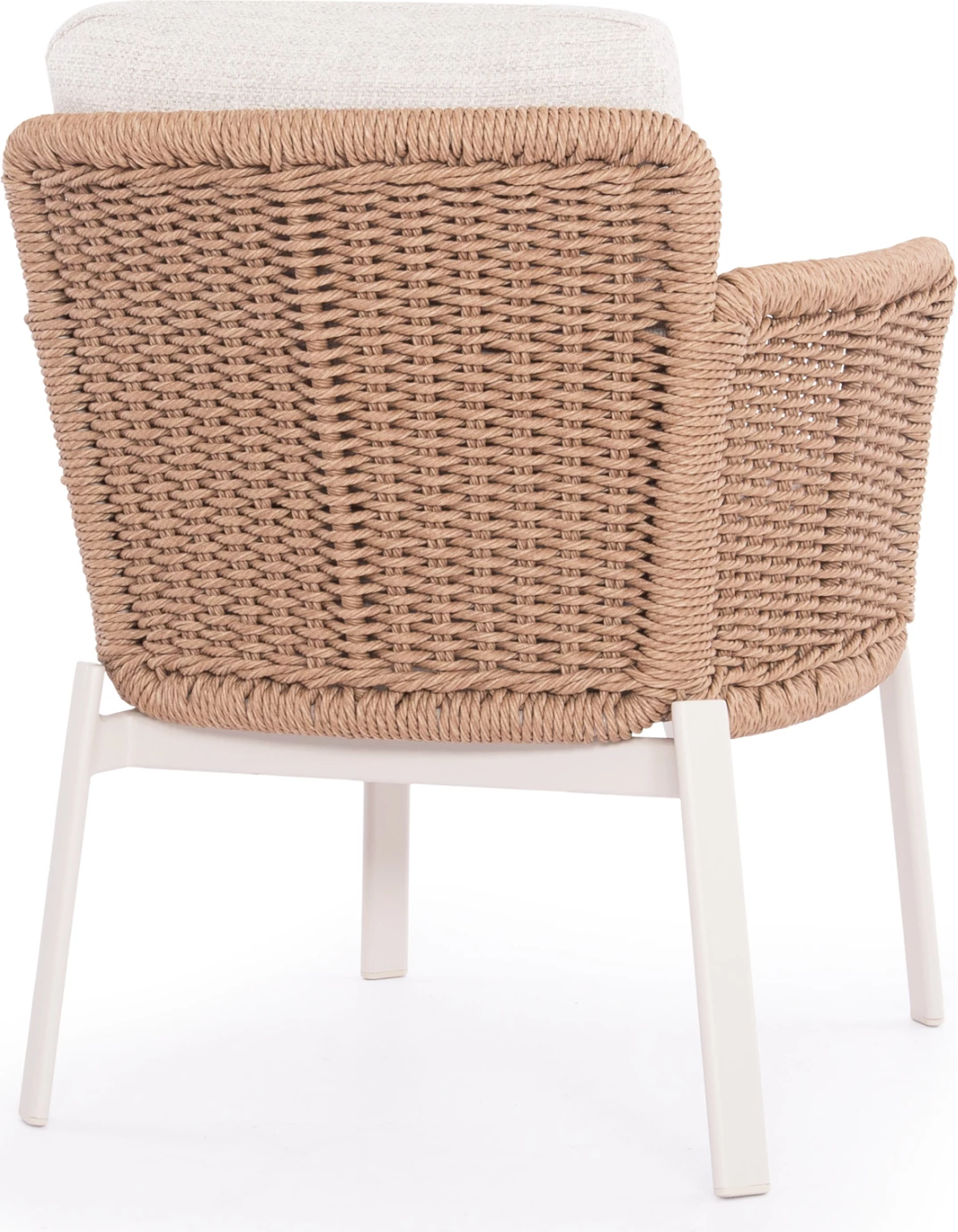 Karrige ngrënieje për jashtë, seri DESTINY, alumin, jastëkë krem-bezhë, 65x68x75.5-82H