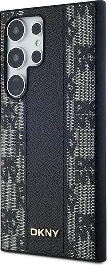 Mbështjellës DKNY Leather Checkered Mono Pattern MagSafe për Samsung Galaxy S24 Ultra, i zi