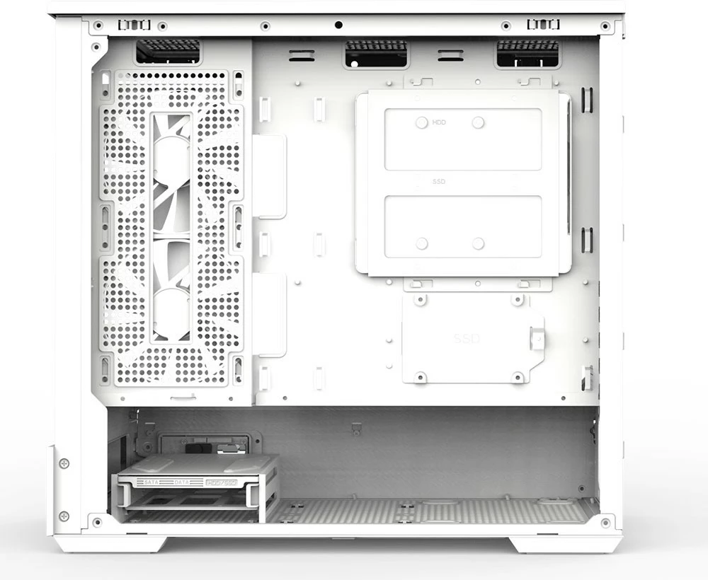 Kasë Zalman P30 White V2, Mini Tower, ARGB, Micro ATX, xham i temperuar, e bardhë