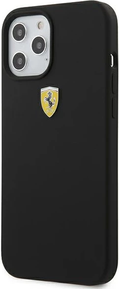 Mbështjellës Ferrari FESSIHCP12LBK për iPhone 12 Pro Max 6.7", silikon, zi