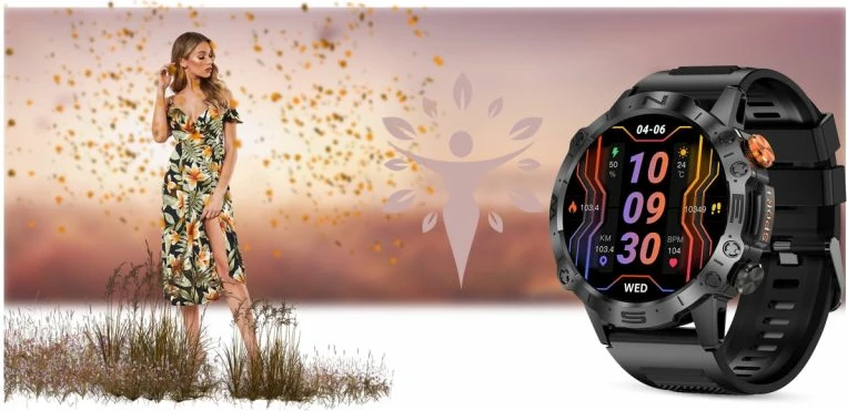 Smartwatch Gravity për meshkuj, e zezë