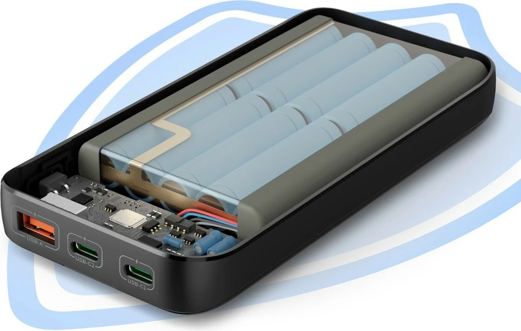 Power bank Hama PD 20000 mAh, 3 porta, Anthracite