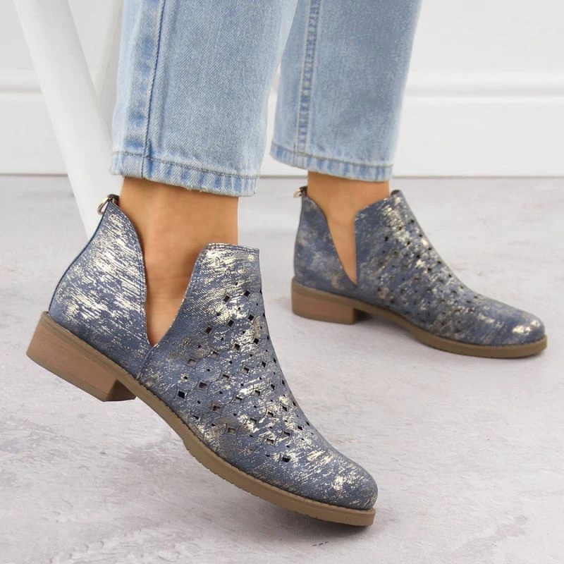 Çizme për femra M.Daszyński, gri/argjend