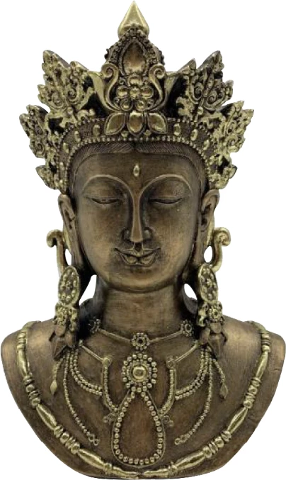 Figurë dekorative hyjneshe, polirezine, ngjyrë ari, 20x12x30cm