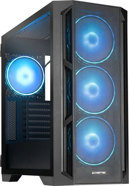 Kasë Chieftec APEX Lumo GA-01B-L-OP, Midi Tower, 4x140mm ARGB, E-ATX, e zezë