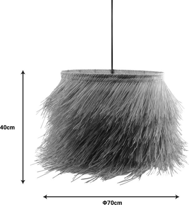 Dritë tavani rattan natyrale, Hairy Inart, D70χ40cm