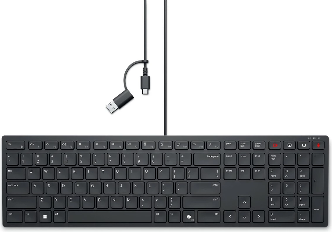 Tastierë DELL KB525C, full-size, USB, plunger key switch, QWERTZ, e zezë