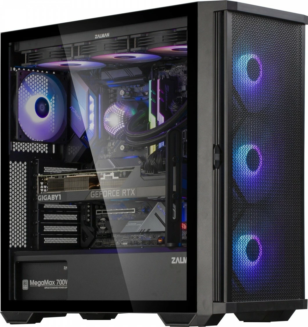 Kasë Zalman Z10 PLUS, ATX Mid Tower, 4x ARGB ventilatorë, E zezë