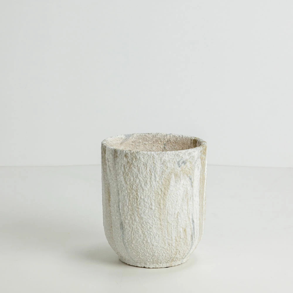 Set vazo PEDRA 3 copë, qeramikë, bezhë-bardhë, 30x30x31cm