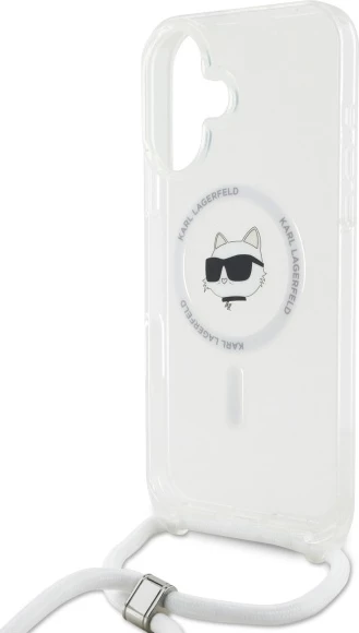 Mbështjellës Karl Lagerfeld IML Choupette Head & Cord MagSafe për iPhone 16, Transparent