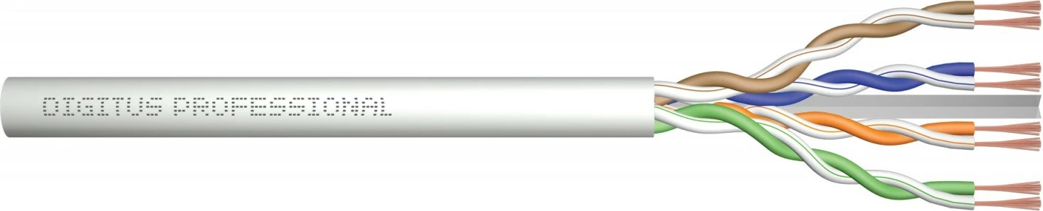 Kabllo rrjeti, Digitus, DK-1613-A-P-1, Cat 6A U/UTP AWG 26/7 4x2 Cu LS0H 100m, gri, karton