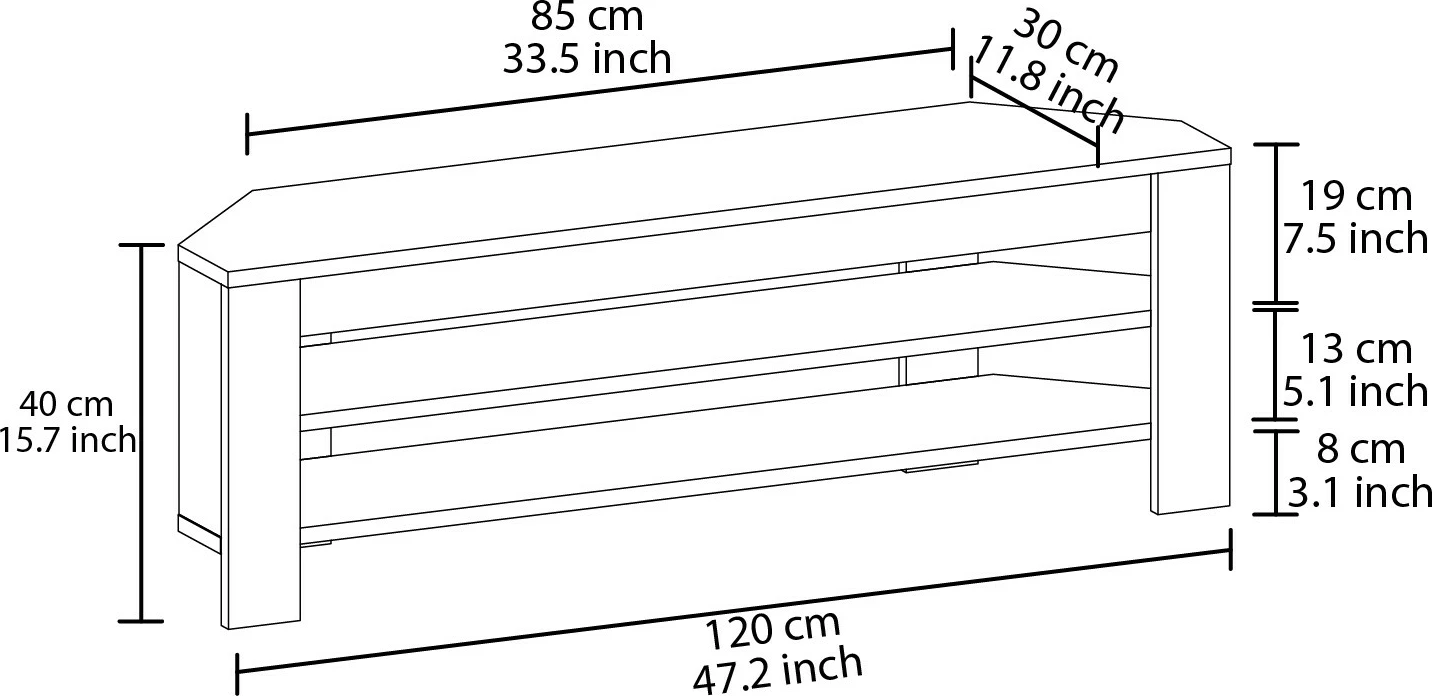 Komodë për TV Hanah Home, qoshe, ngjyrë gri