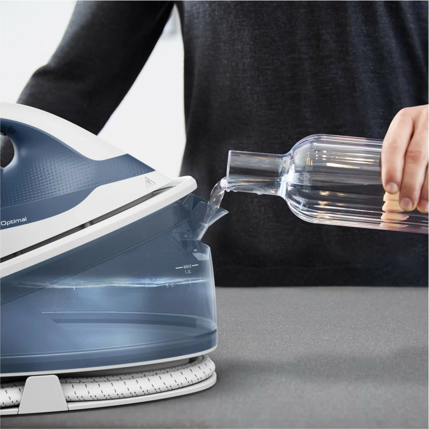 Hekur me avull Tefal Express Optimal SV4110E, 2200W, rezervuar 1.2L, blu