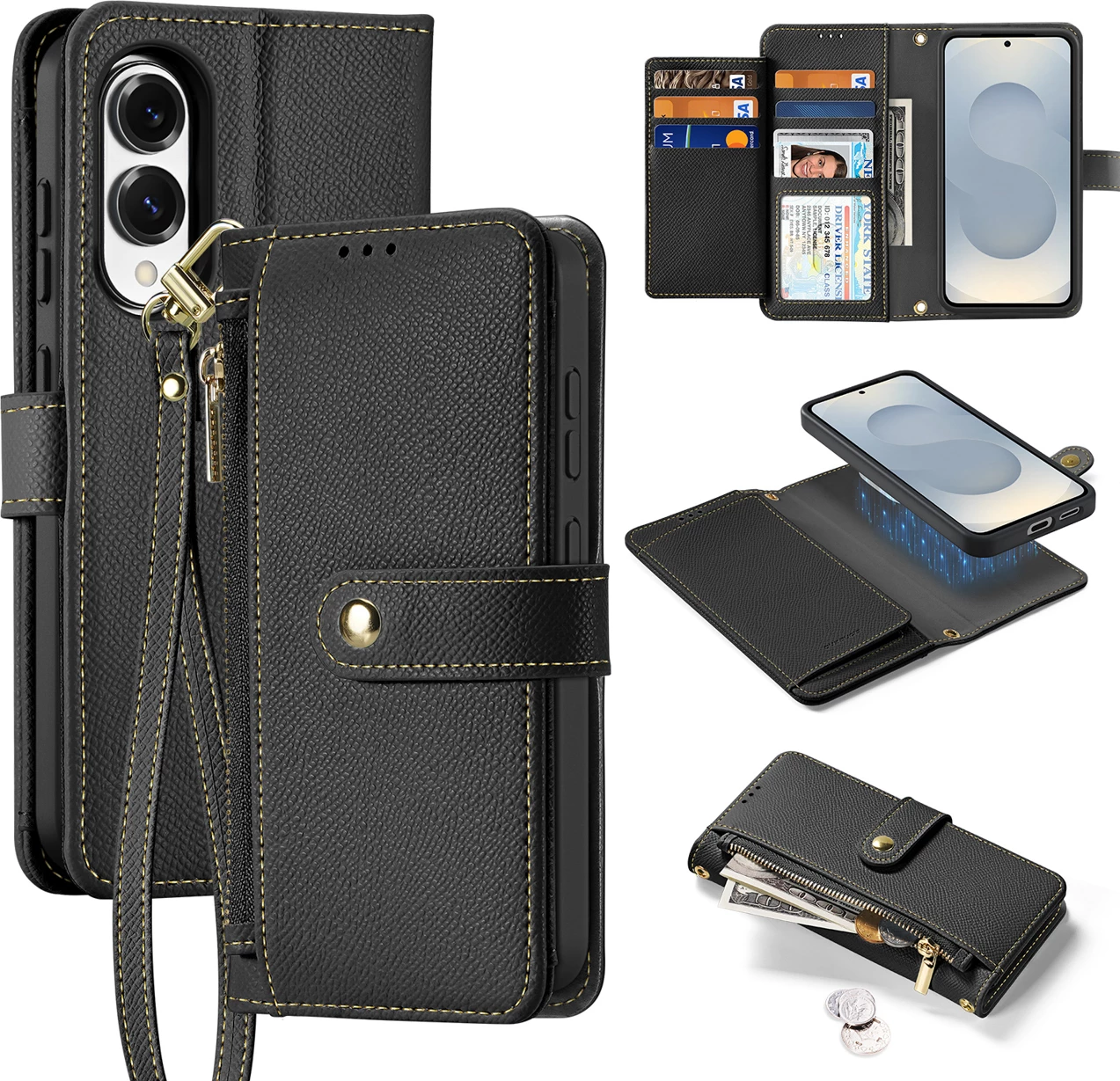 Mbështjellës Dux Ducis Lava për Samsung Galaxy S25 Edge, me MagSafe, i zi