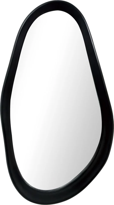 Pasqyrë ovale Baloa, MDF, ngjyrë e zezë, 44x4x80cm