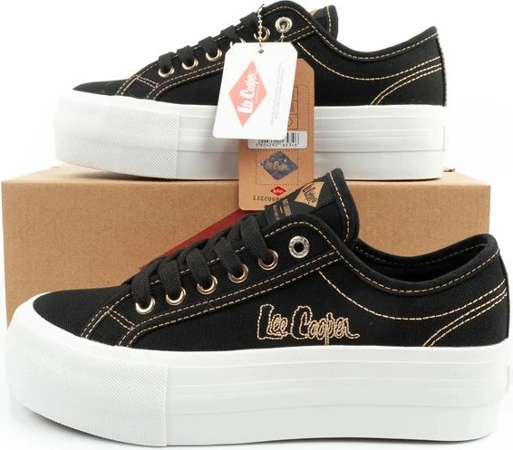 Atlete platforme për femra Lee Cooper, të zeza me të arta