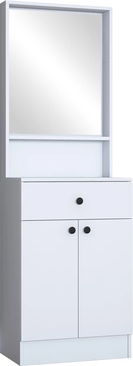 Mobilje hyrëse Rockder, melaminë e bardhë, 60x35.5x182.8cm