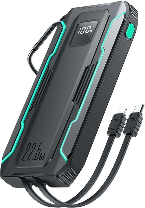 Powerbank Joyroom JR-L017, 10000mAh, 22.5W, me kabllo Lightning + USB-C, e zezë