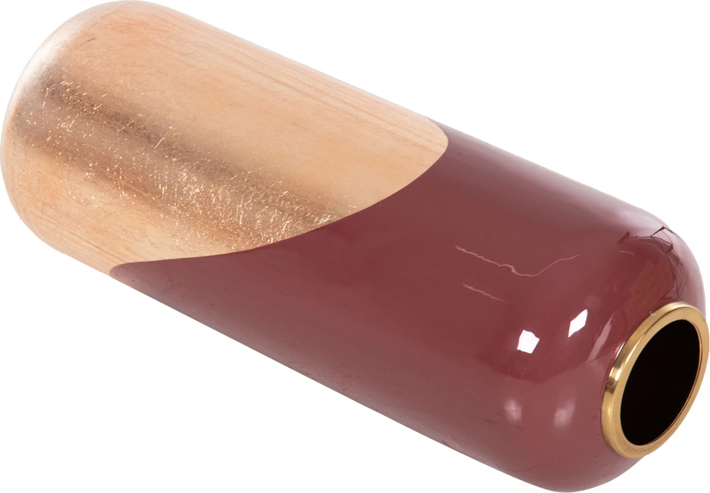 Vazo dekorative për dysheme RAKSASA FH4232.06 metalike, ngjyrë qershie dhe ari perla, Φ24x69H cm