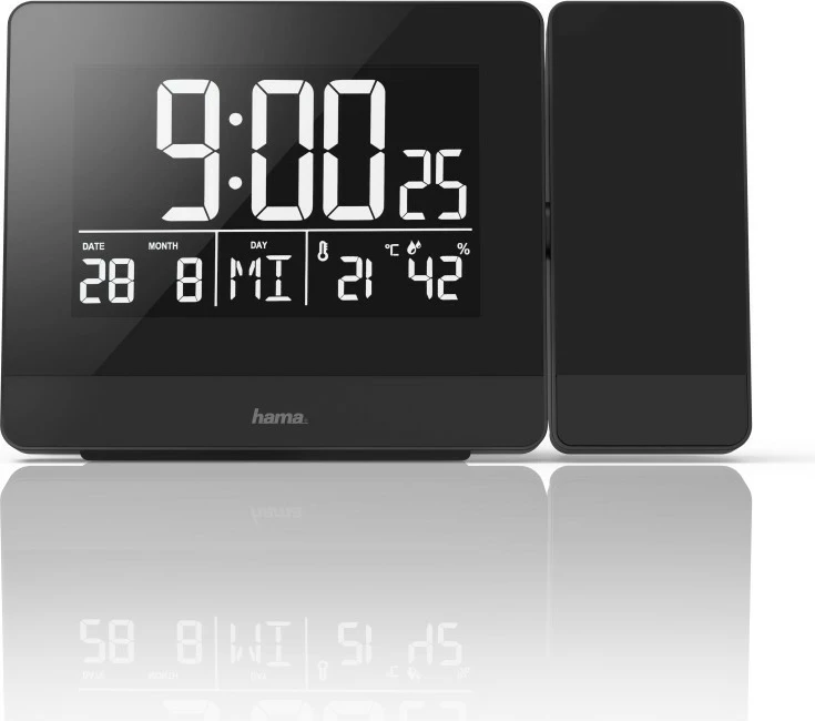 Orë alarmi digjitale Hama Plus Charge me projektor, e zezë