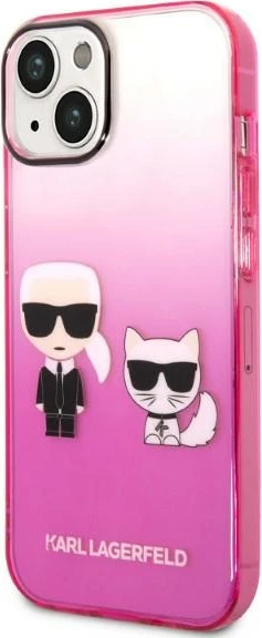 Mbështjellës Karl Lagerfeld KLHCP14MTGKCP për iPhone 14 Plus 6.7", rozë gradient
