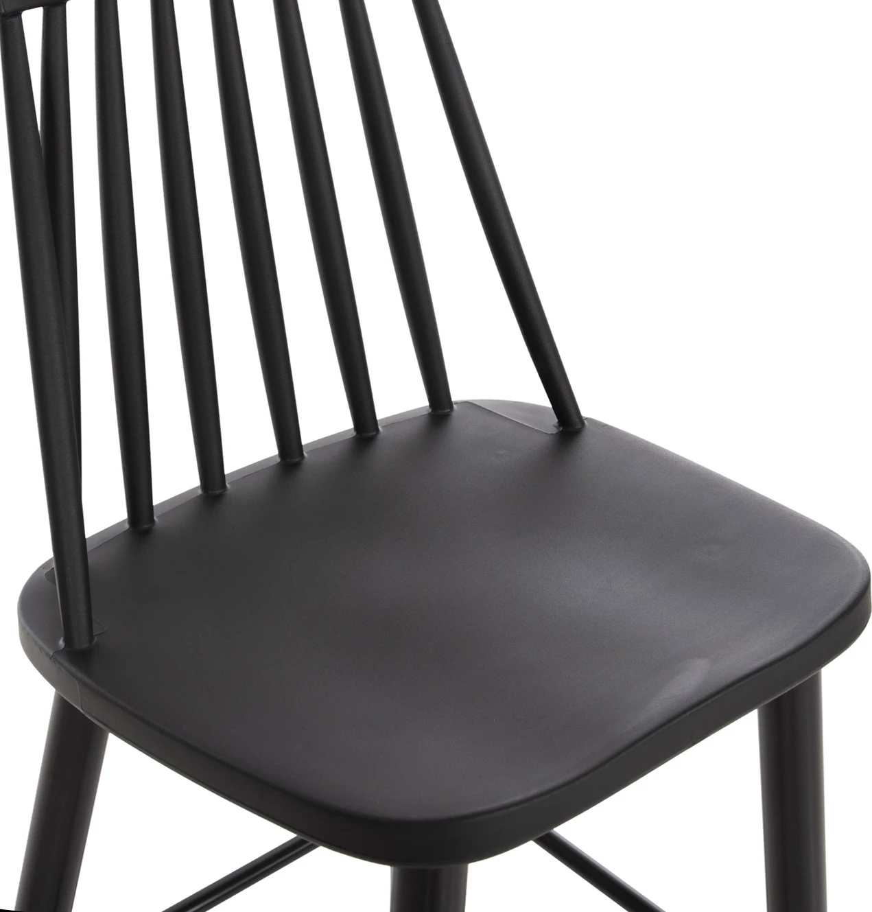 Karrige për bar, vend i lartë, VANESSA FH8459.12, e zezë PP & këmbë metalike të zeza, 47x48,5x107H cm., set prej 2 copë