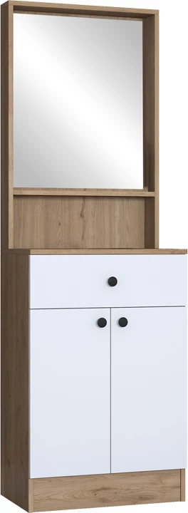 Mobilje hyrëse Rockder, ngjyrë e bardhë-natyrale, 60x35.5x182.8cm