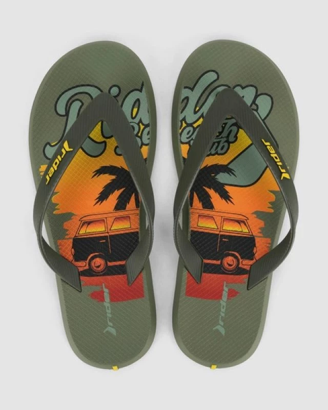 Flip-flopa për meshkuj Rider, të gjelbra