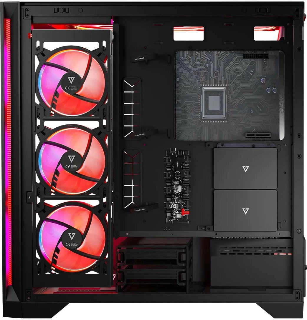 Kasë, MODECOM Volcano Expanse S Apex ARGB (AT-EXPANSE-SG-10-000000-0002), Midi Tower ATX, 4x140mm ARGB, panel xhami i temperuar, USB-C, e zezë