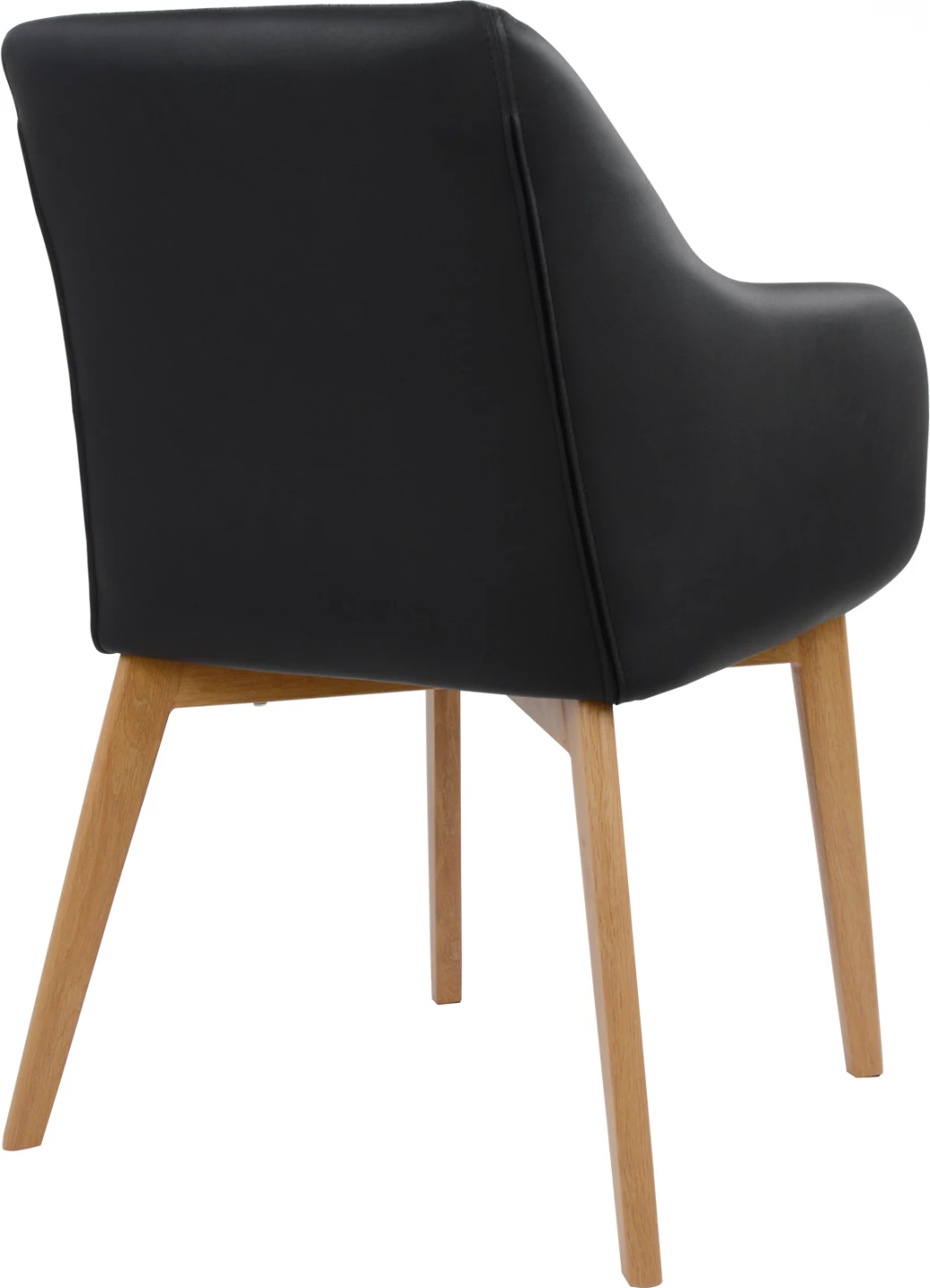 Karrige me krahë Bristol FH0141.01, ngjyrë gri e errët dhe PU e zezë, 57x59x86 cm, set prej 2 copë