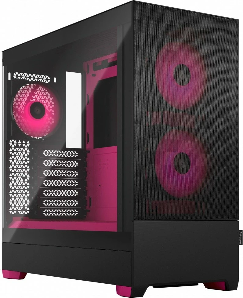 Kasë Fractal Design Pop Air Core TG Clear Tint RGB, Midi Tower, ATX, Micro ATX, Mini ITX, e zezë/magenta