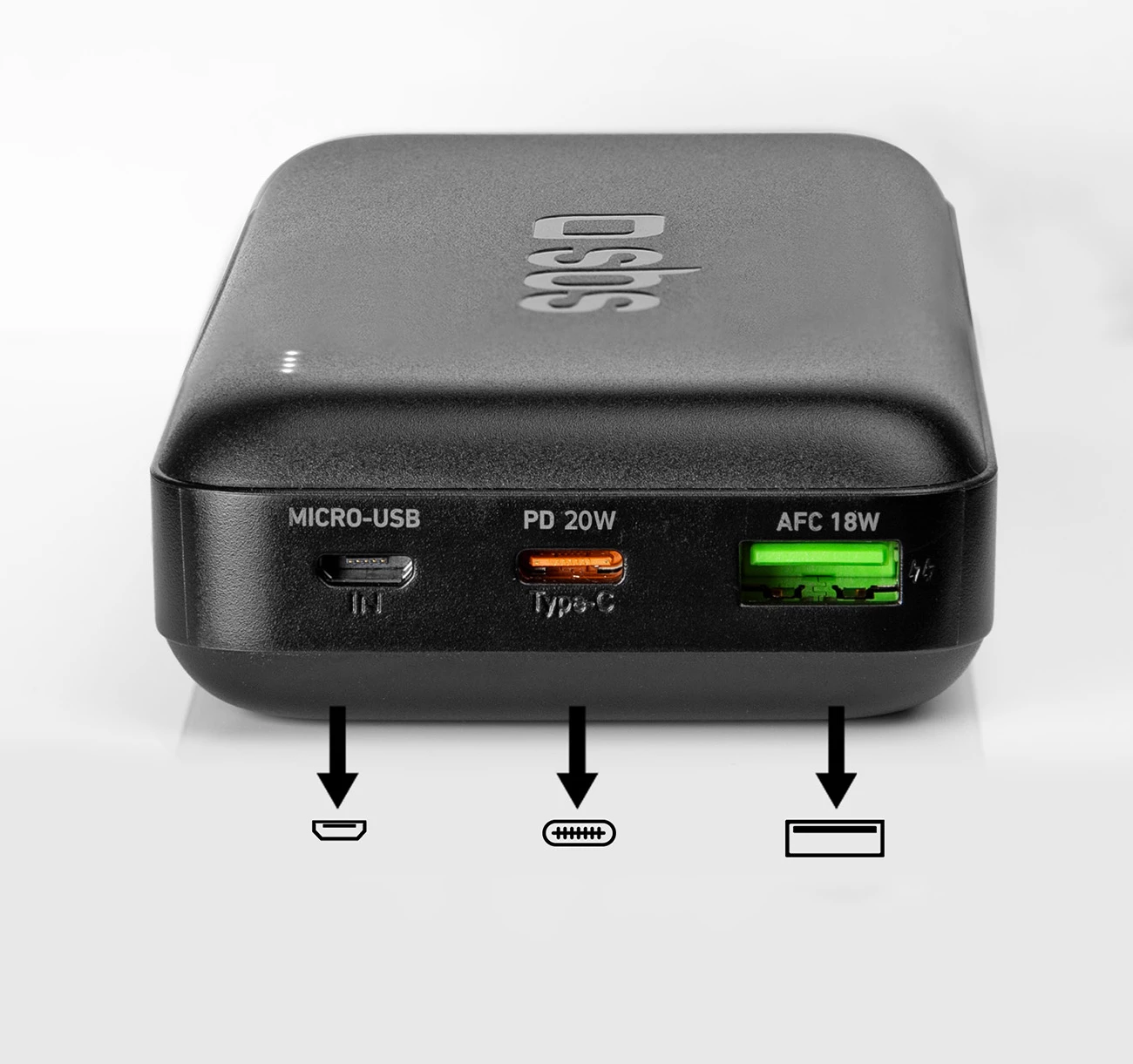 Powerbank SBS TTBB20000PD20K 20000 mAh, 20W PD, USB-C/USB-A/Micro-USB, e zezë