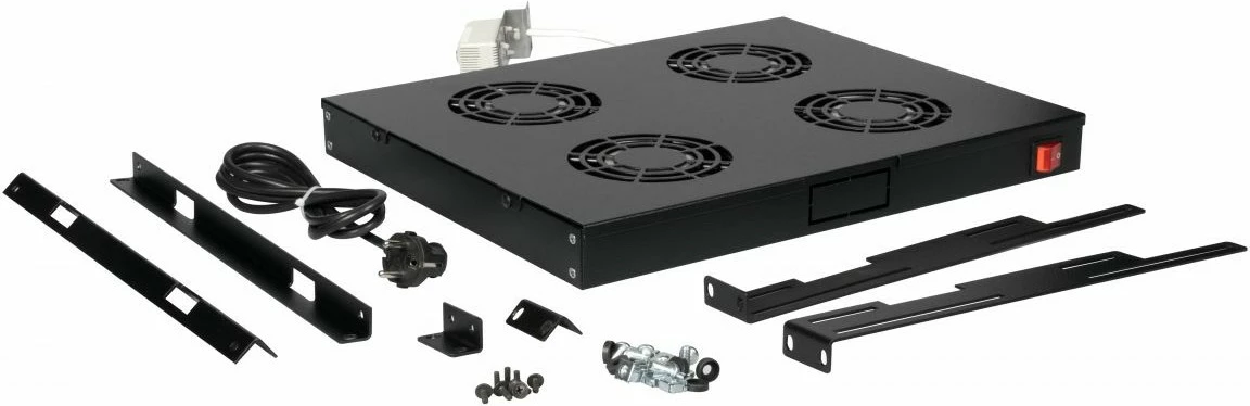 Modul ventilatorësh EQUIP për kabinet serverash 19", 4 ventilatorë, e zezë
