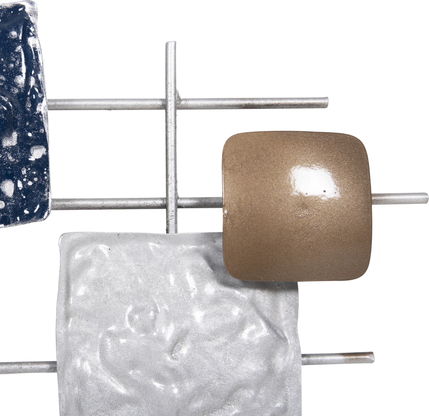 Orë muri metalike, ngjyrë e bardhë, me tregues dhe numra të zinj, FH4209, 92x51 cm