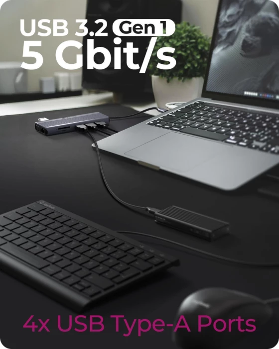 stacion docking USB-C ICYBOX IB-DK4062-CPD 12-në-1, triple video (2x HDMI 4K + VGA), PD 100W, Ethernet Gigabit, lexues SD/microSD, gri