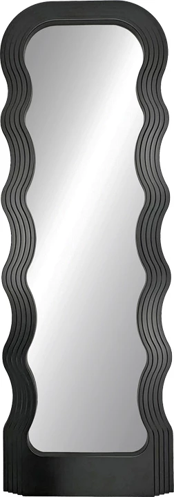 Pasqyrë Spejo, kornizë valëzuese, ngjyrë e zezë, 50x2.8x147.5cm