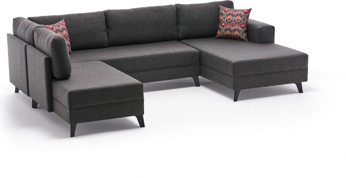 Kënd-sofë krevate Atelier del Sofa, Efsun, antracit